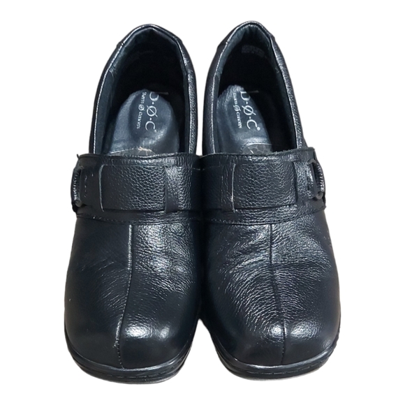 Born BOC Comfort Wedge Buckle Strap Clog Shoes Black Leather Women's Size 9 - Picture 2 of 8